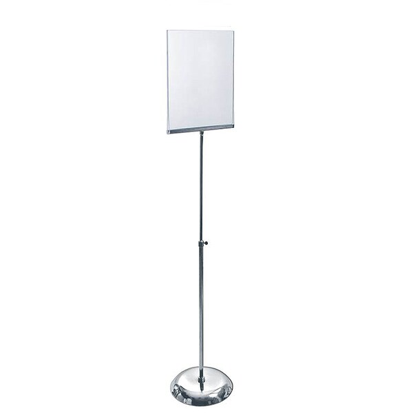 11"W x 17"H Clear Acrylic Sign Holder W/ Metal Pedestal Stand
